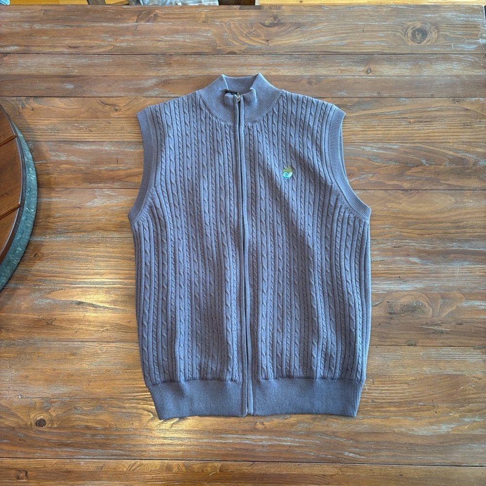 Scottish Winds Gray Sleeveless Zip-Up Lined Sweater Vest Women’s Size XL